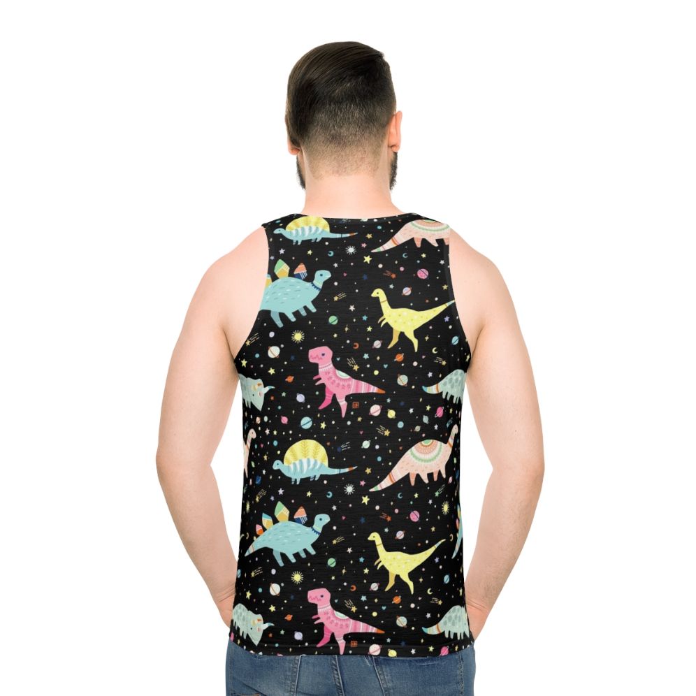 Unisex dinosaur-patterned tank top - men back