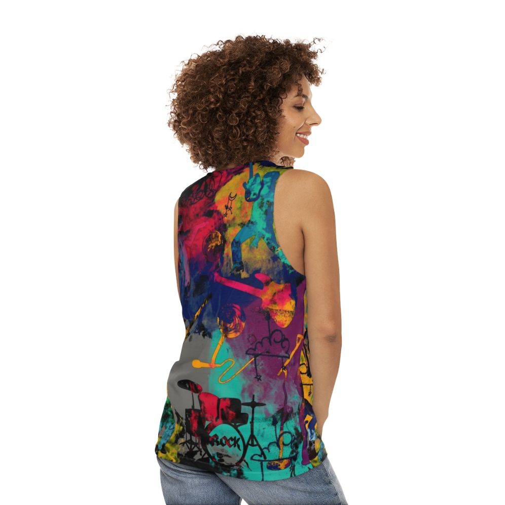 Rock band unisex tank top - women back