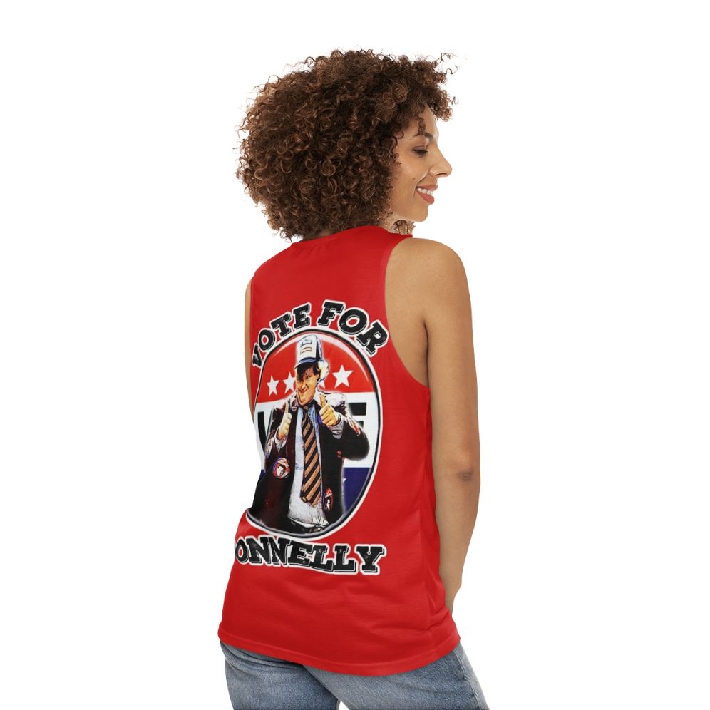 Vote for Donnelly Unisex 90s Comedy Tank Top - women back