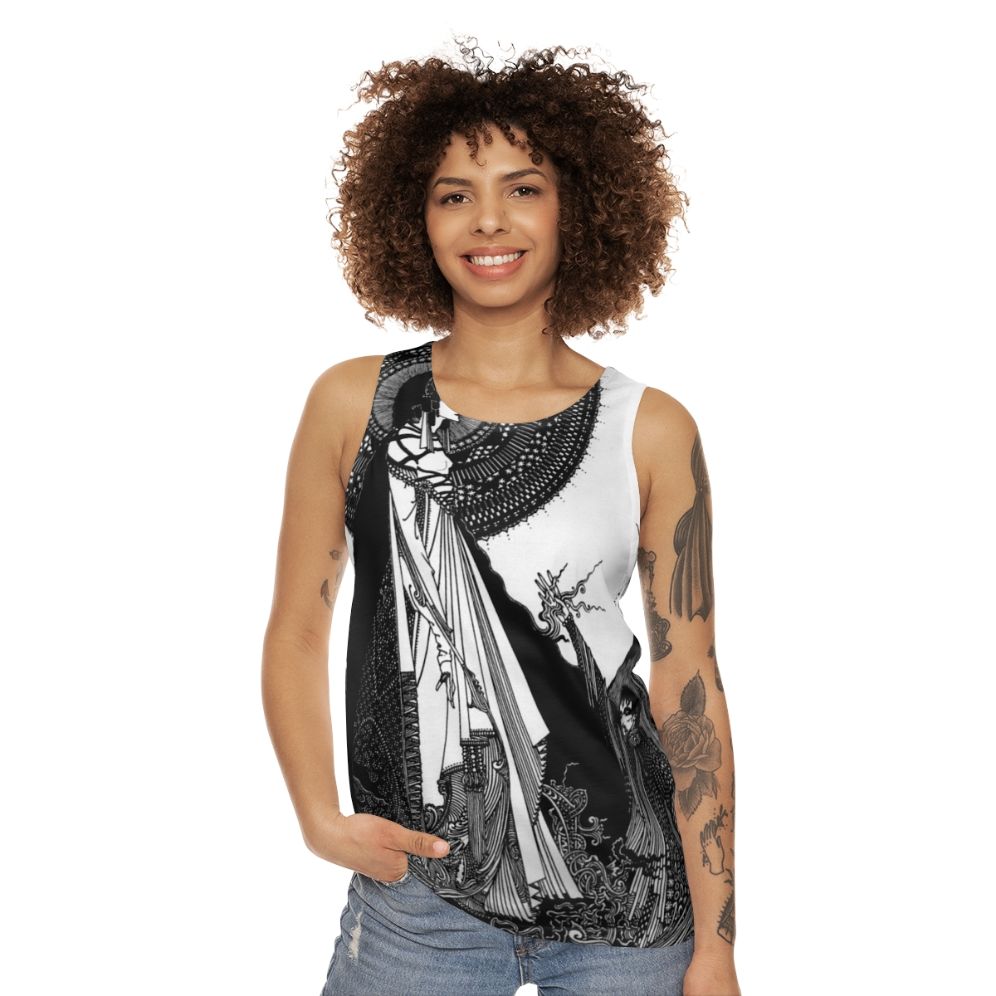 Unisex tank top featuring Ligeia artwork by Harry Clarke for Edgar Allan Poe - women