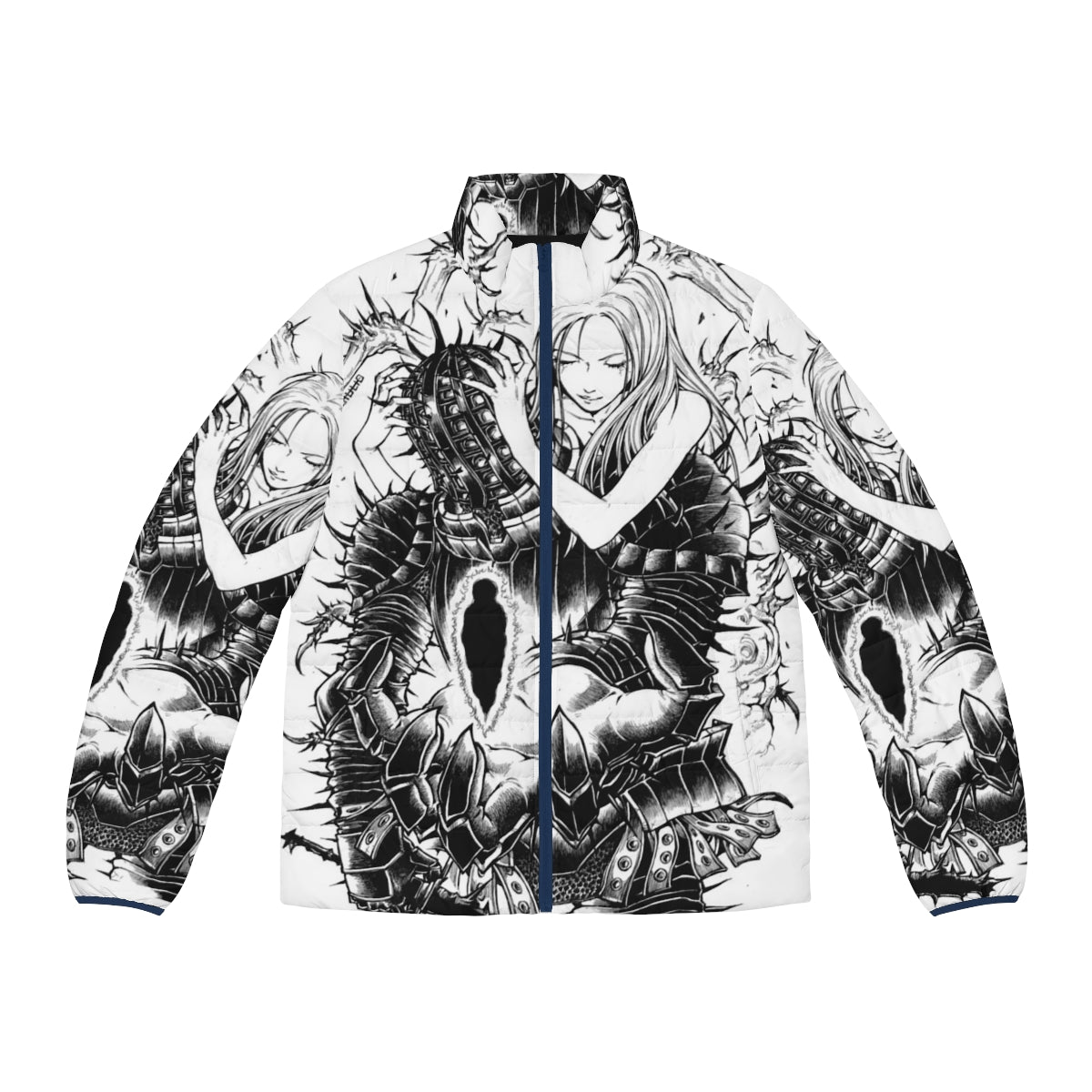 Dark Souls inspired Kirk of Thorns puffer jacket with gothic and fantasy design