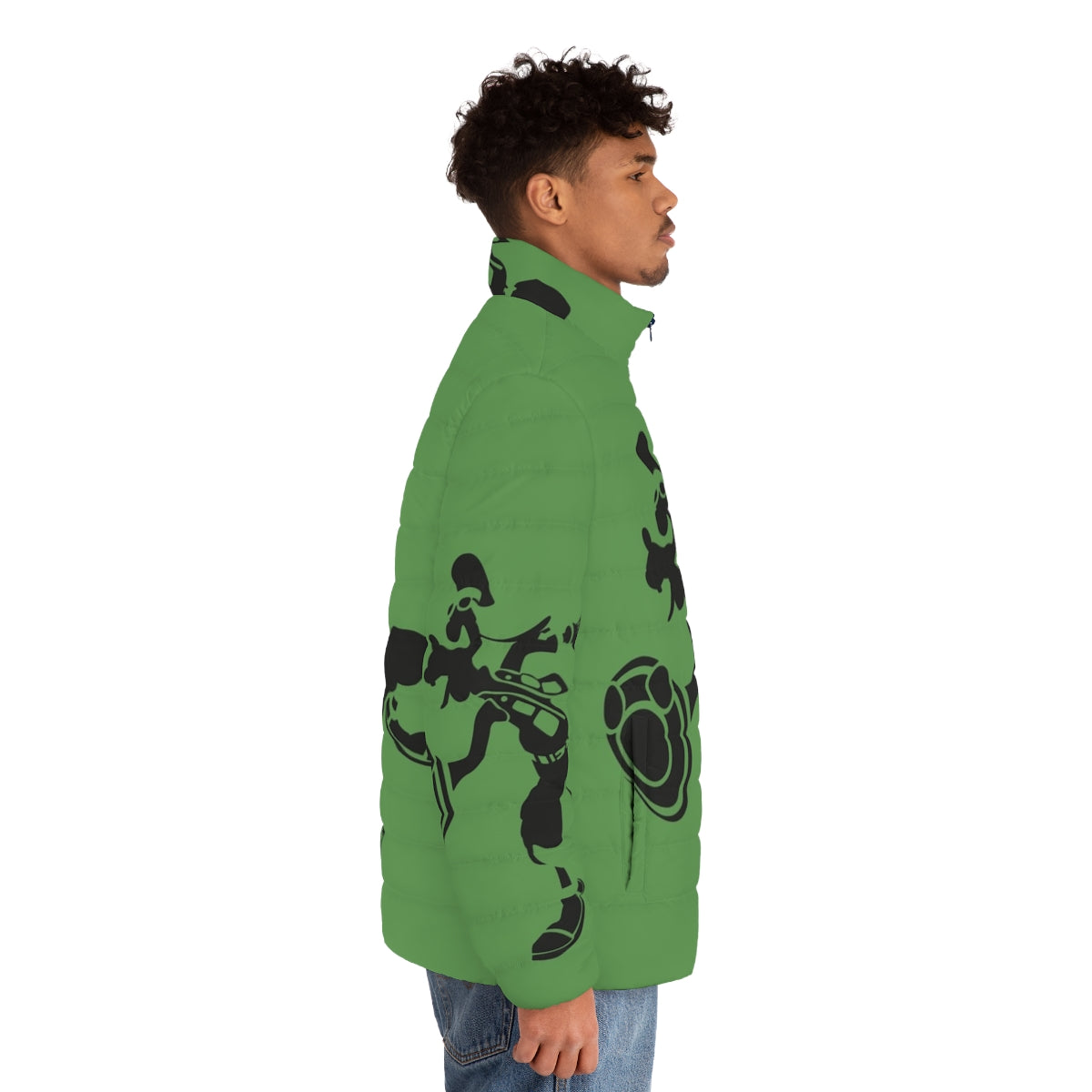 Goofy Puffer Jacket with Kingdom Hearts-inspired design - men side right