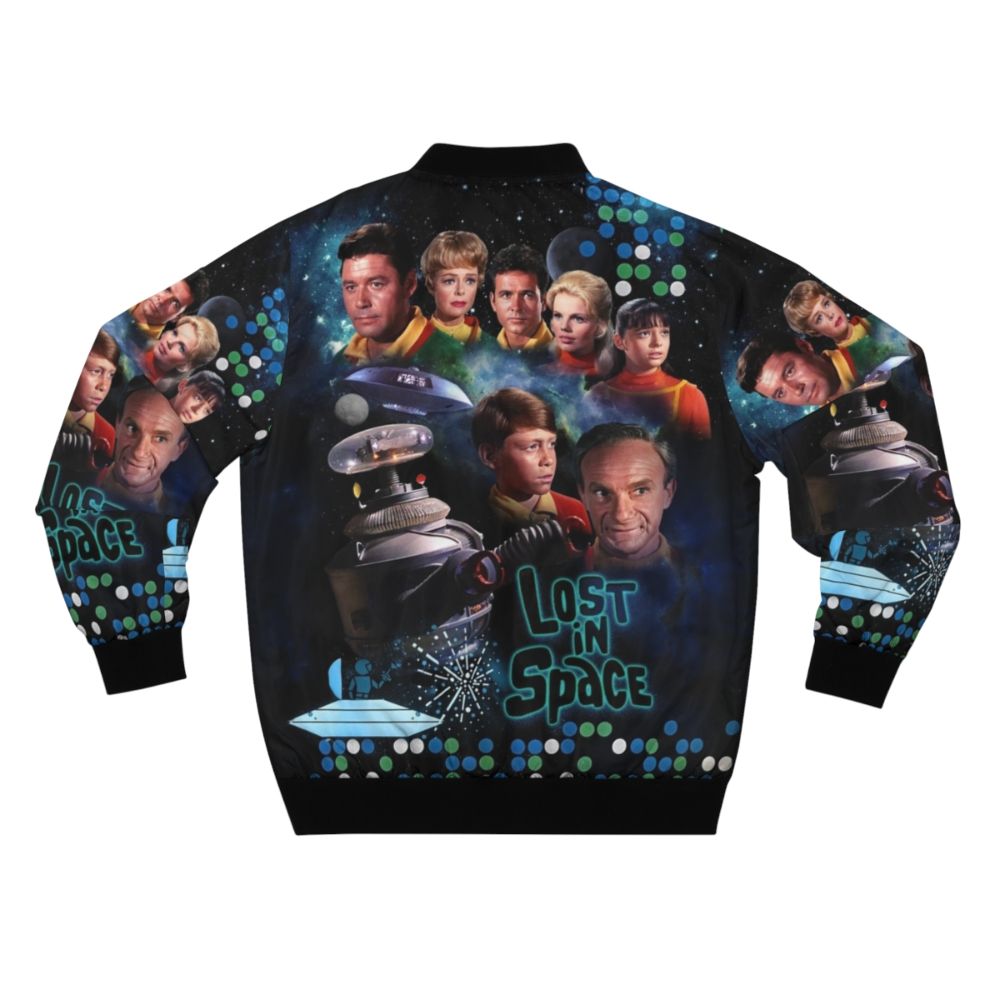 Lost in Space Season 2 Sci-Fi Bomber Jacket with Space and Planet Graphic - Back