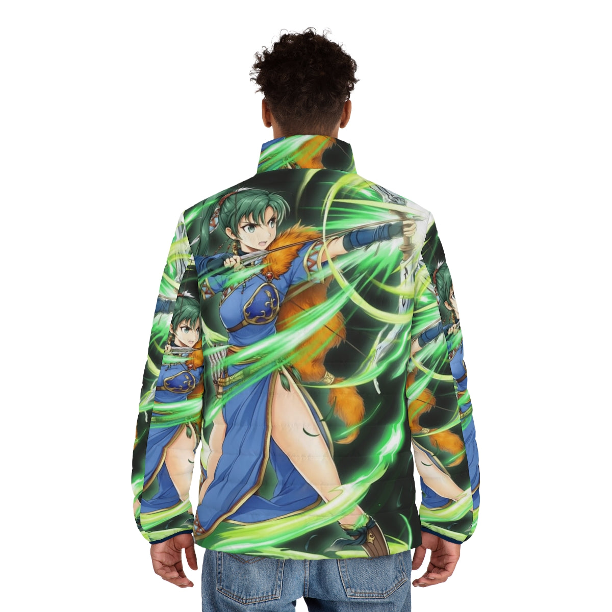 Fire Emblem Heroes Brave Lyn Puffer Jacket featuring the courageous heroine Lyn - men back