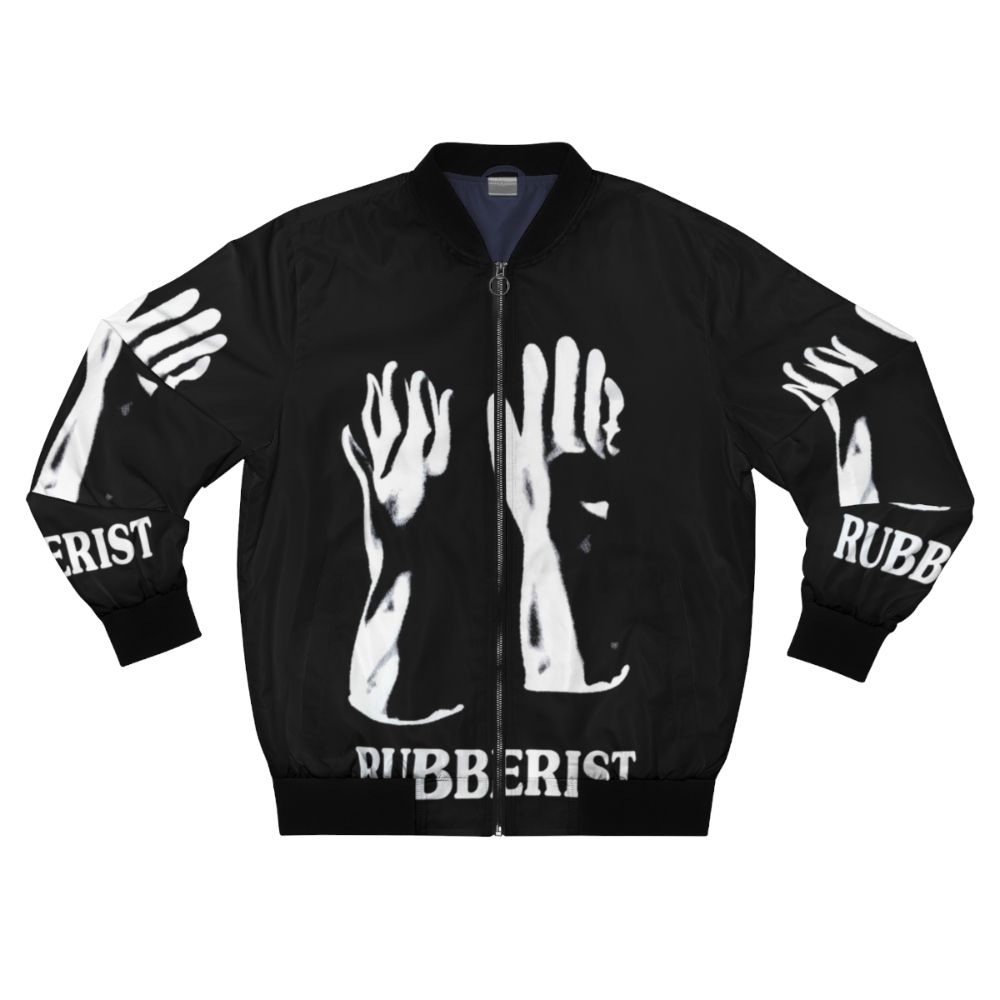 Personalized vintage-style bomber jacket with custom gloves design