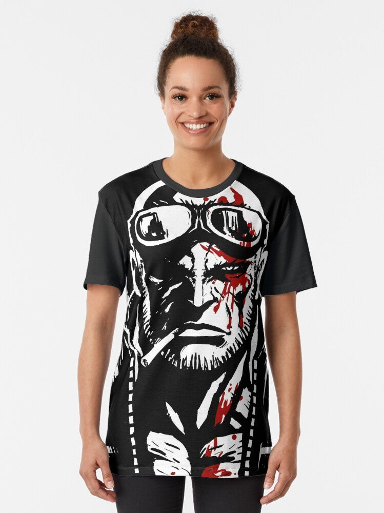 Madworld Jack Graphic T-Shirt featuring a character from the Sin City comic book and movie - Women