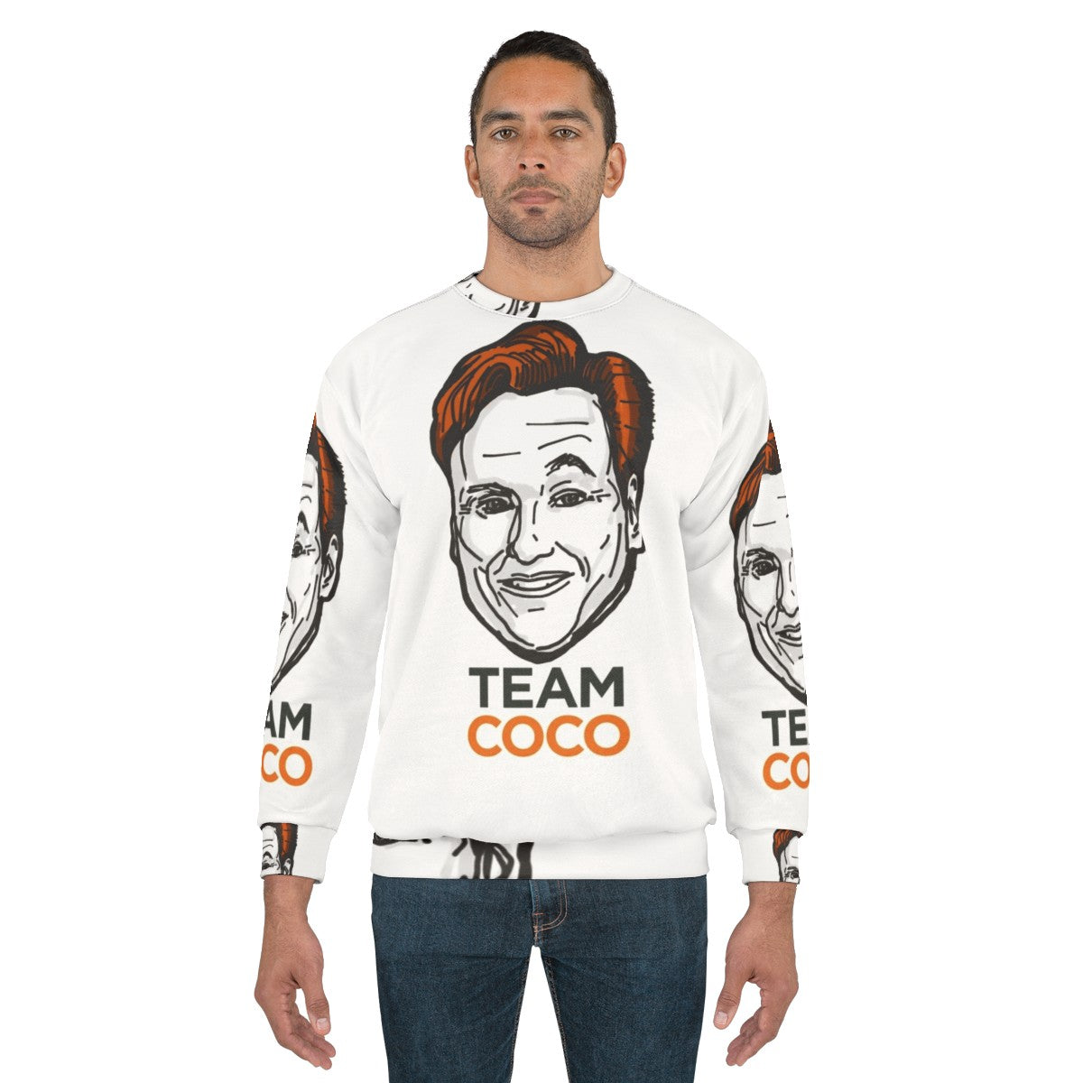 Conan O'Brien Team Coco Smiles Eyebrows Sweatshirt - men