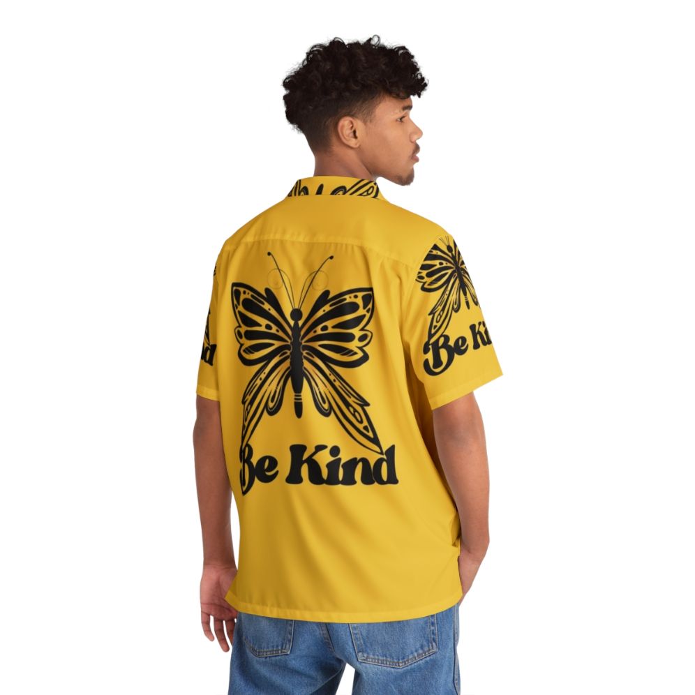 Be Kind Butterfly Hawaiian Shirt with Monarch Butterfly Design - People Back