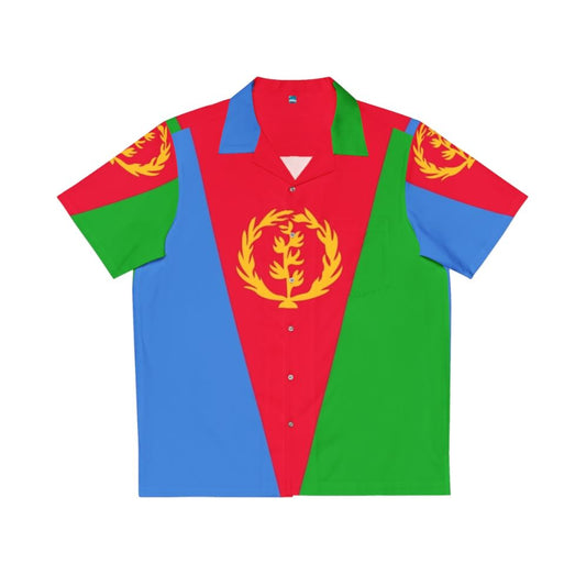 Vibrant Eritrea flag banner printed on a hawaiian shirt