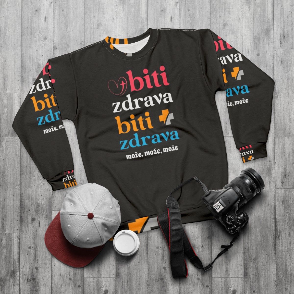 In Corpore Sano 2022 Eurovision Sweatshirt featuring Serbia's Eurovision 2022 winner Konstrakta - flat lay