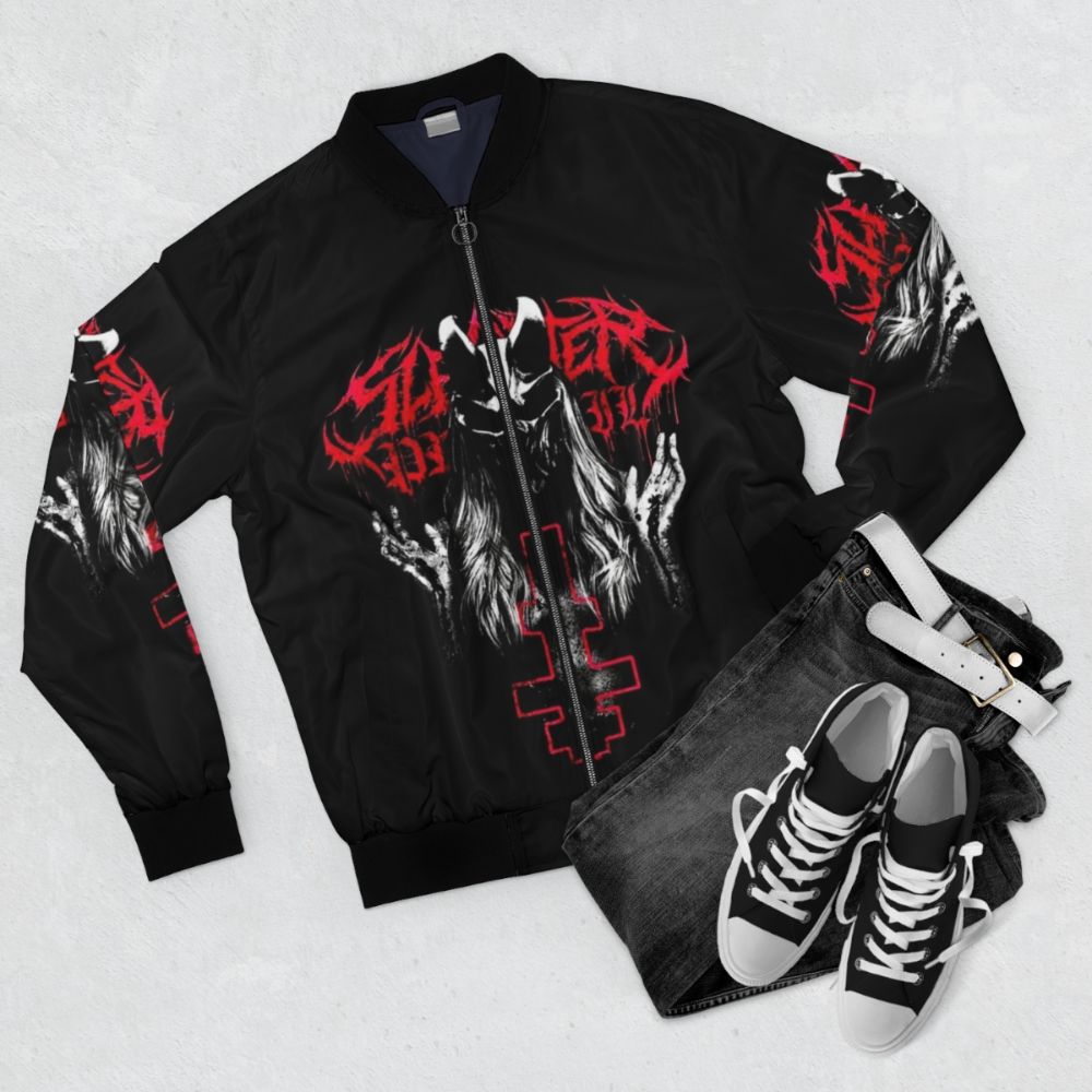 Slaughter to Prevail deathcore metal band bomber jacket - Flat lay