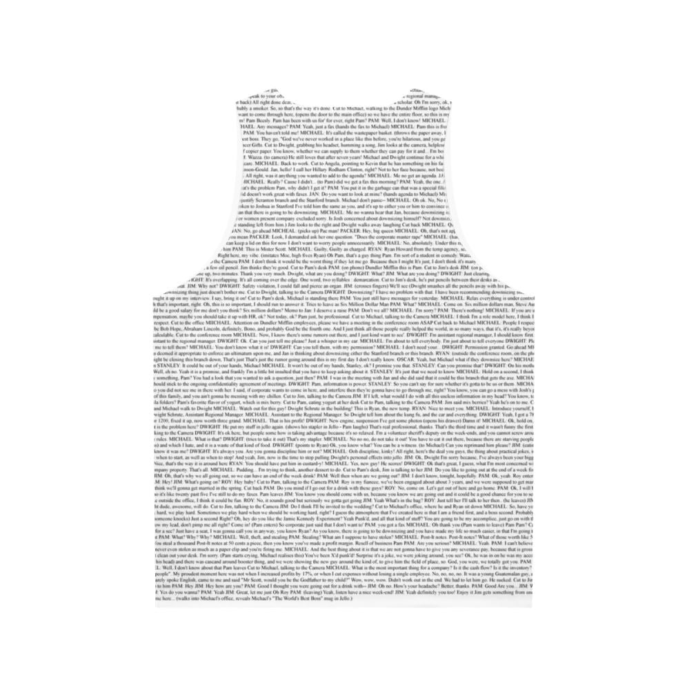 The Office Pilot Episode Script Unisex Tank Top - Back