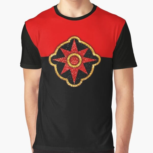 Vintage graphic t-shirt featuring the iconic Flash Gordon symbol