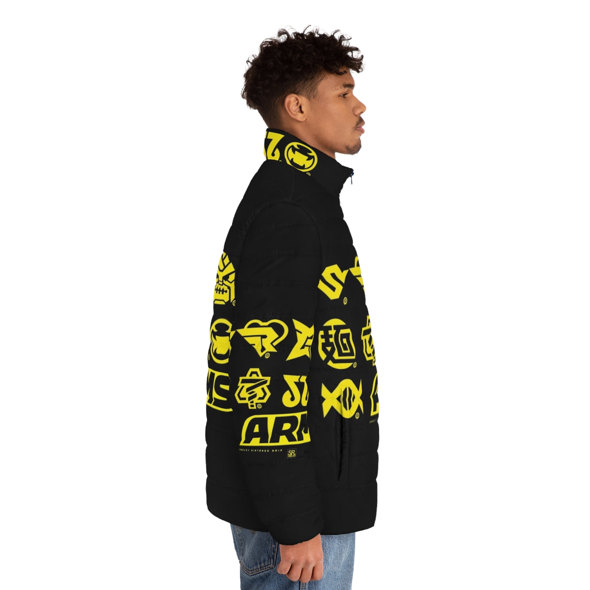 Arms Character Icons Puffer Jacket featuring Nintendo ARMS spring fighters - men side right