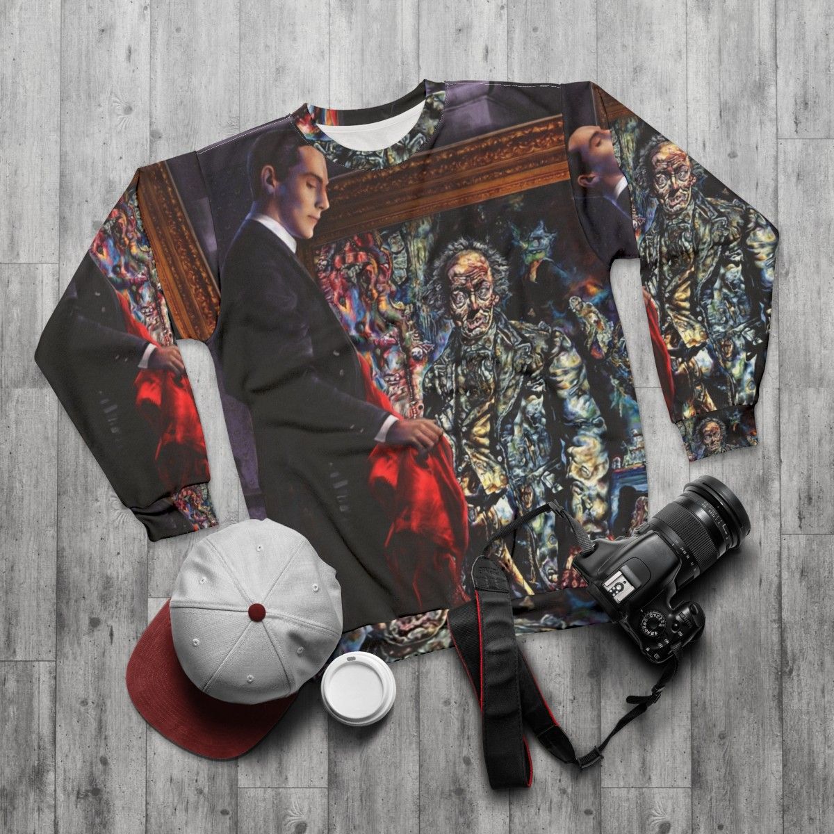 Dorian Gray Revisited Sweatshirt - Classic Horror Movie Inspired Apparel - flat lay