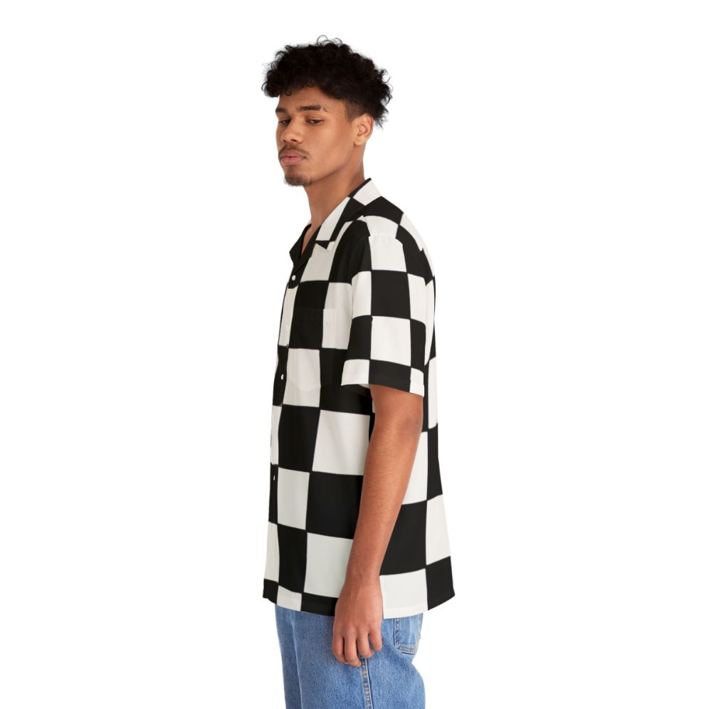 Checkered black and white Hawaiian shirt - People Left