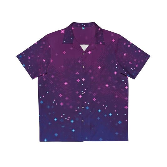 Bi Pride Flag Galaxy 8Bit Hawaiian Shirt