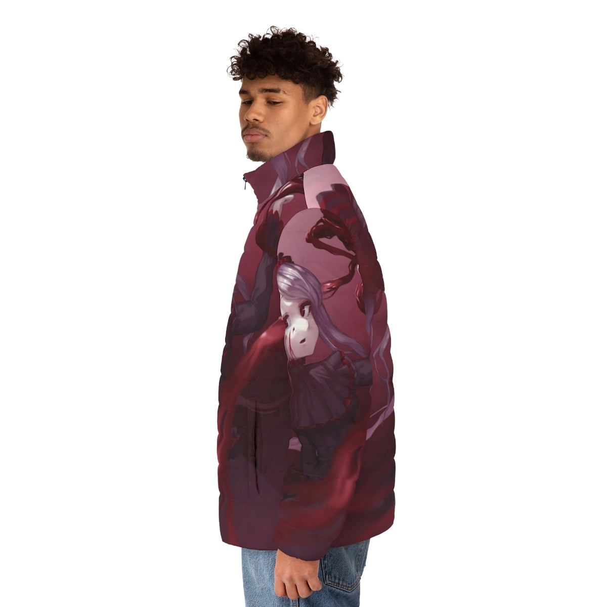 Overlord Shalltear Bloodfallen Puffer Jacket featuring the character from the popular anime and manga series - men side left