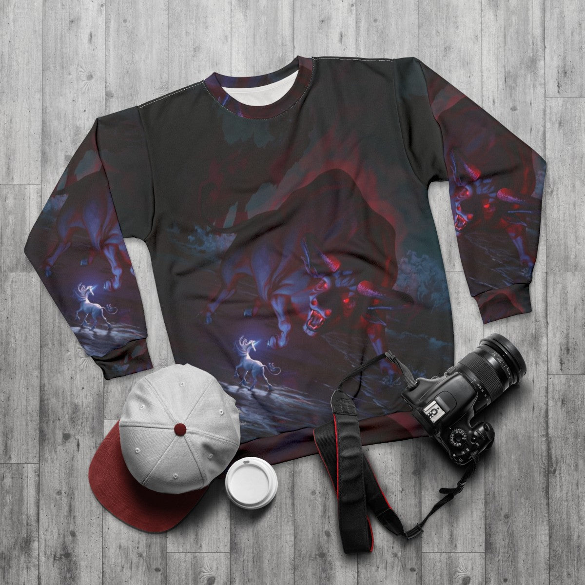 The Last Unicorn Sweatshirt featuring a majestic unicorn - flat lay