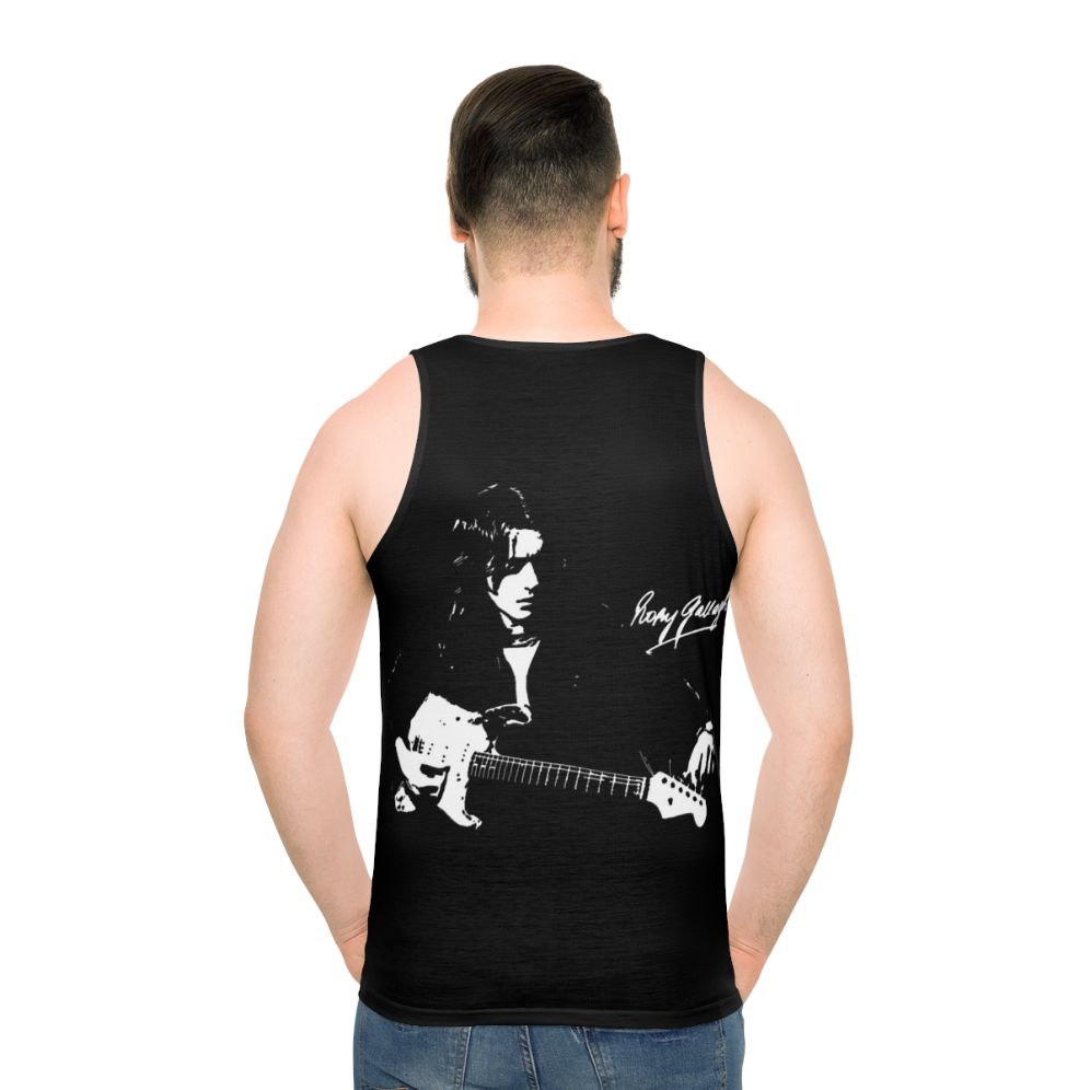 Rory Gallagher left-handed guitarist unisex tank top - men back