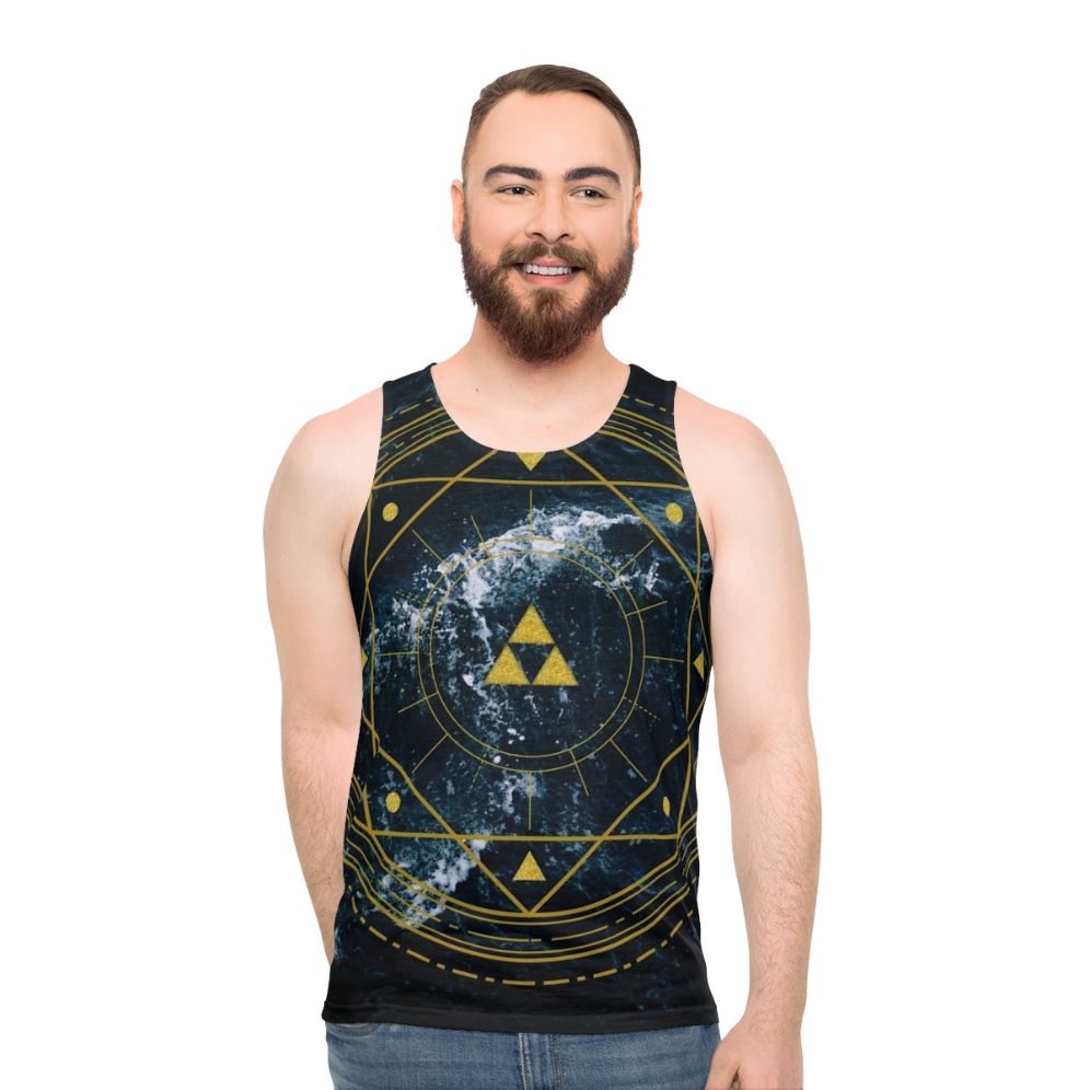 Triforce geometric unisex tank top - men