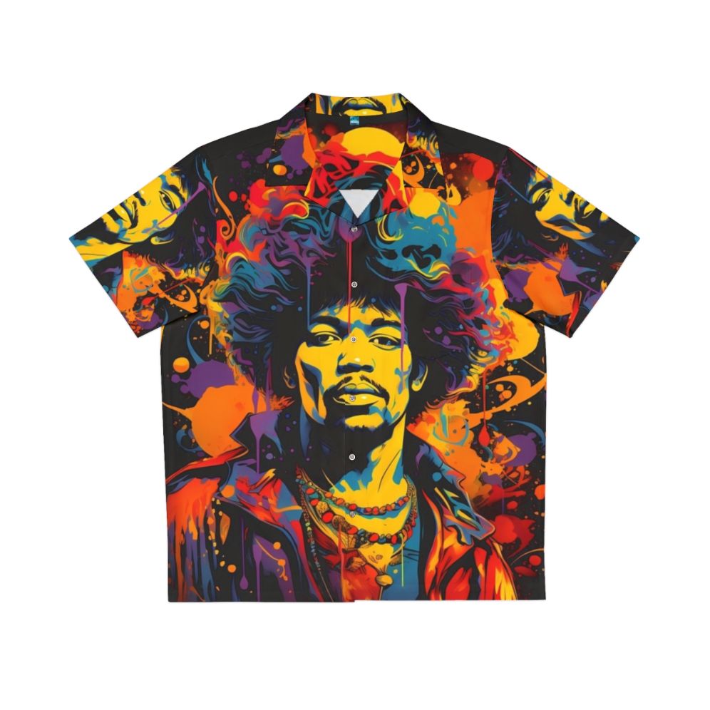 Jimi Hendrix Hawaiian Shirt with Tropical Floral Pattern