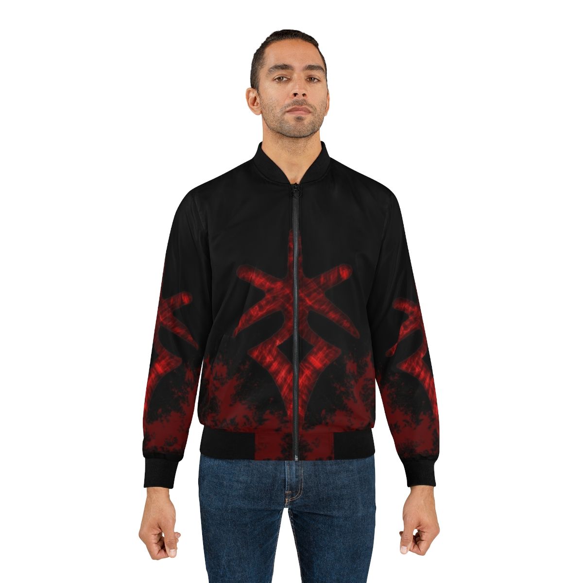 Dark Knight Bomber Jacket featuring a claymore and the symbol of darkness from Final Fantasy XIV - Lifestyle