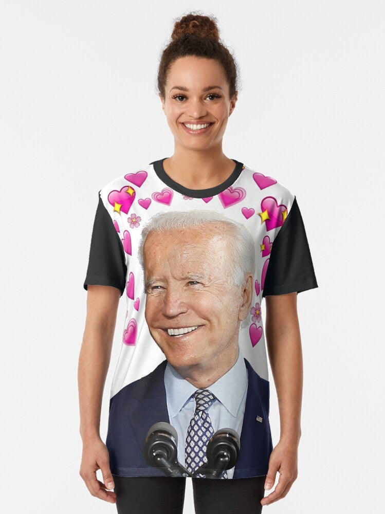 Cute and humorous graphic t-shirt featuring Joe Biden, the 46th President of the United States. - Women