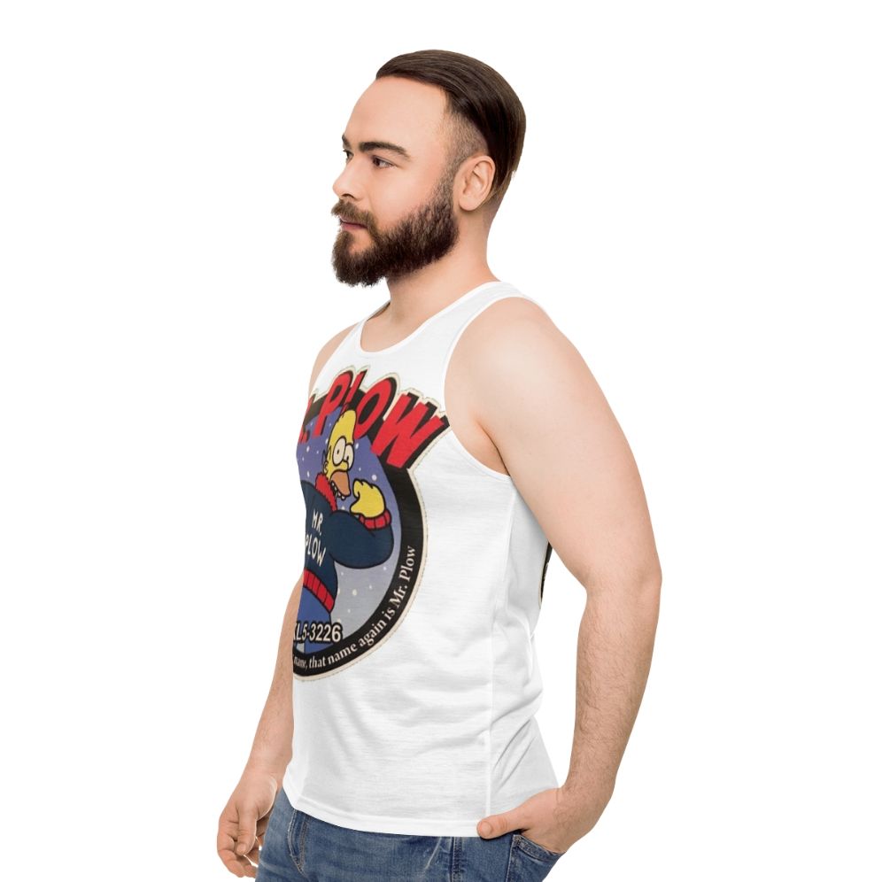 Retro snow plow unisex tank top - men side