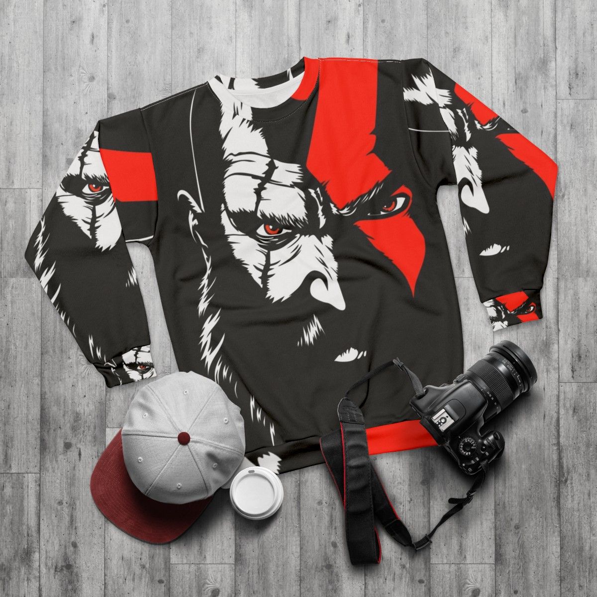 Kratos God of War Sweatshirt - flat lay