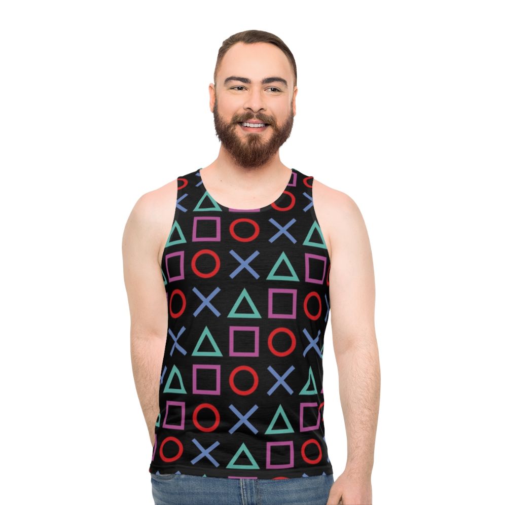 Gamer-Inspired Black Unisex Tank Top - men