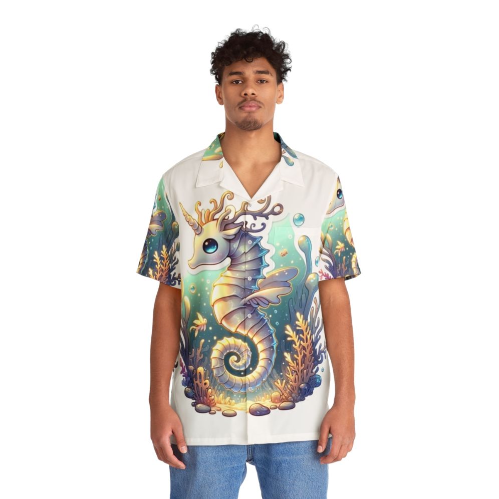 Legendary fantasy seahorse and deer in a Hawaiian shirt print - People Front