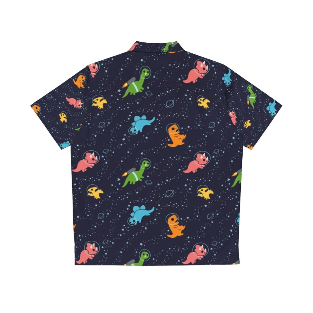 Dinosaurs in Space Hawaiian Shirt with Cosmic Pattern - Back