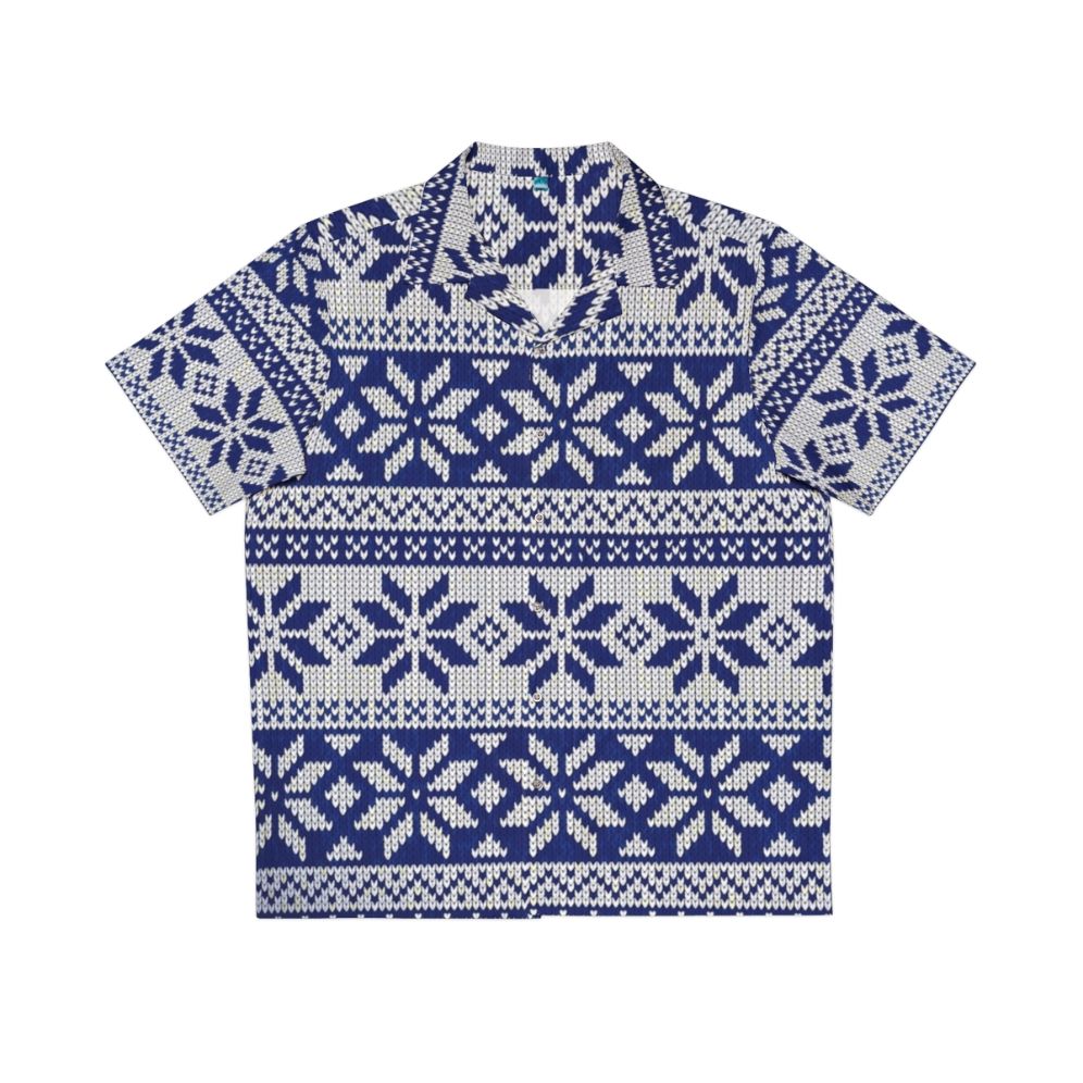 Festive Hawaiian Knit Pattern Christmas Shirt