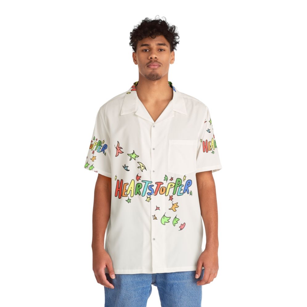 Autumn leaves Hawaiian shirt with Heartstopper inspired design - People Front