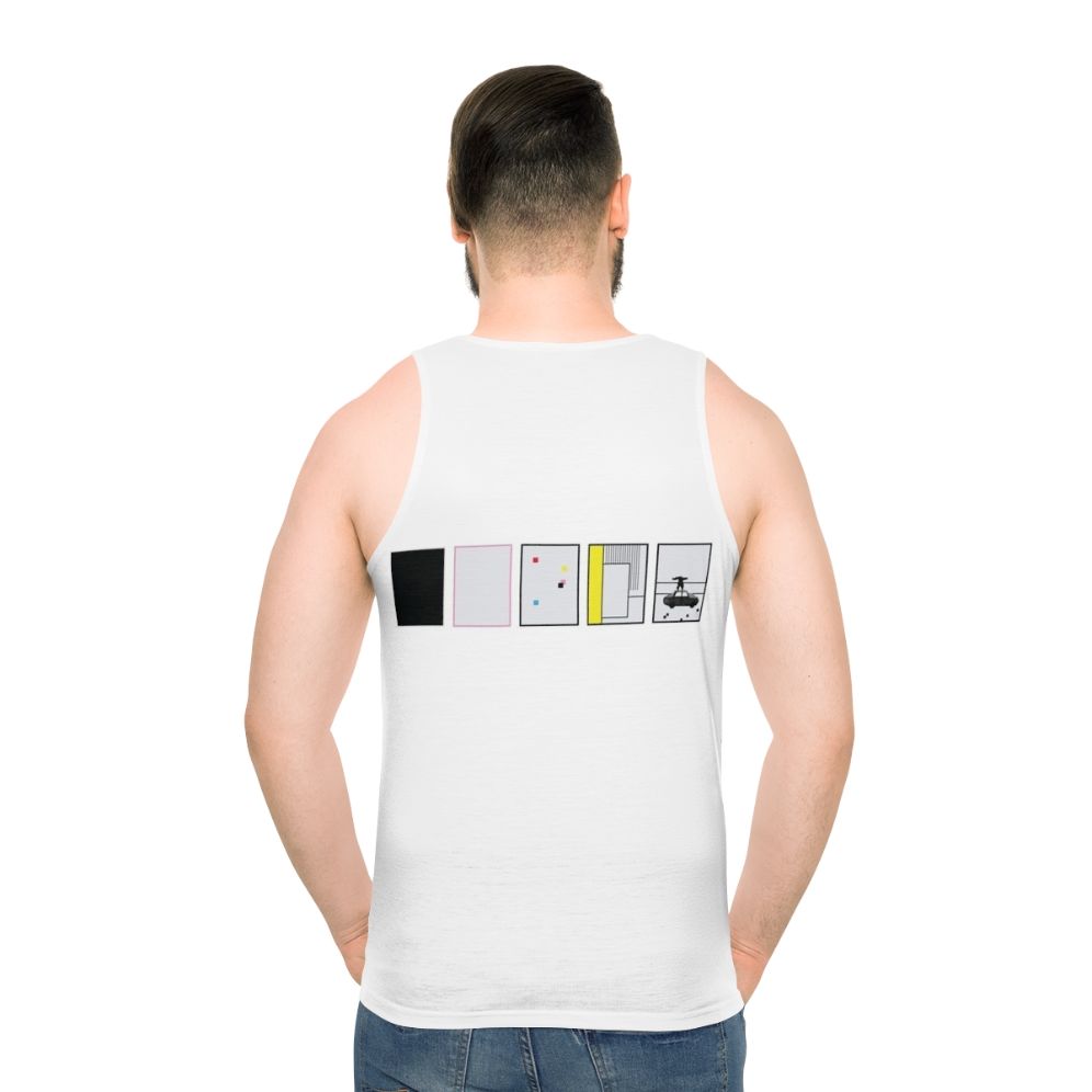 The 1975 unisex tank top with minimalist design - men back