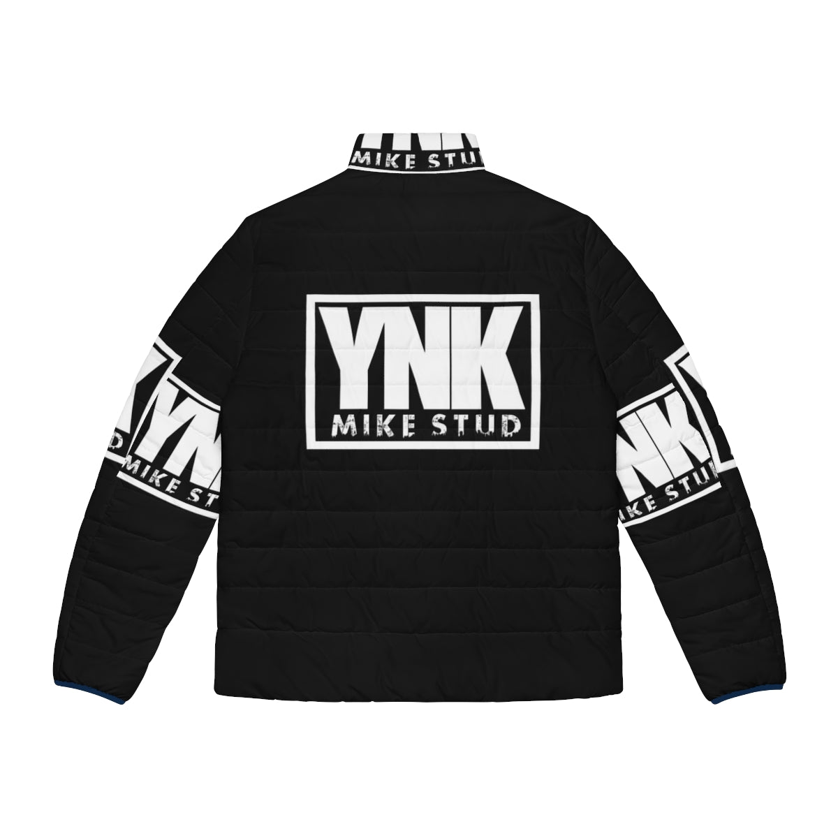 Ynk Mike Stud inspired white puffer jacket with fan art design - Back