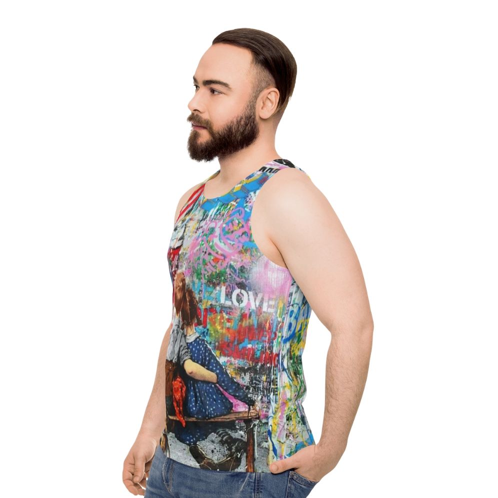 Retro Pop Art Collage Unisex Tank Top - men side