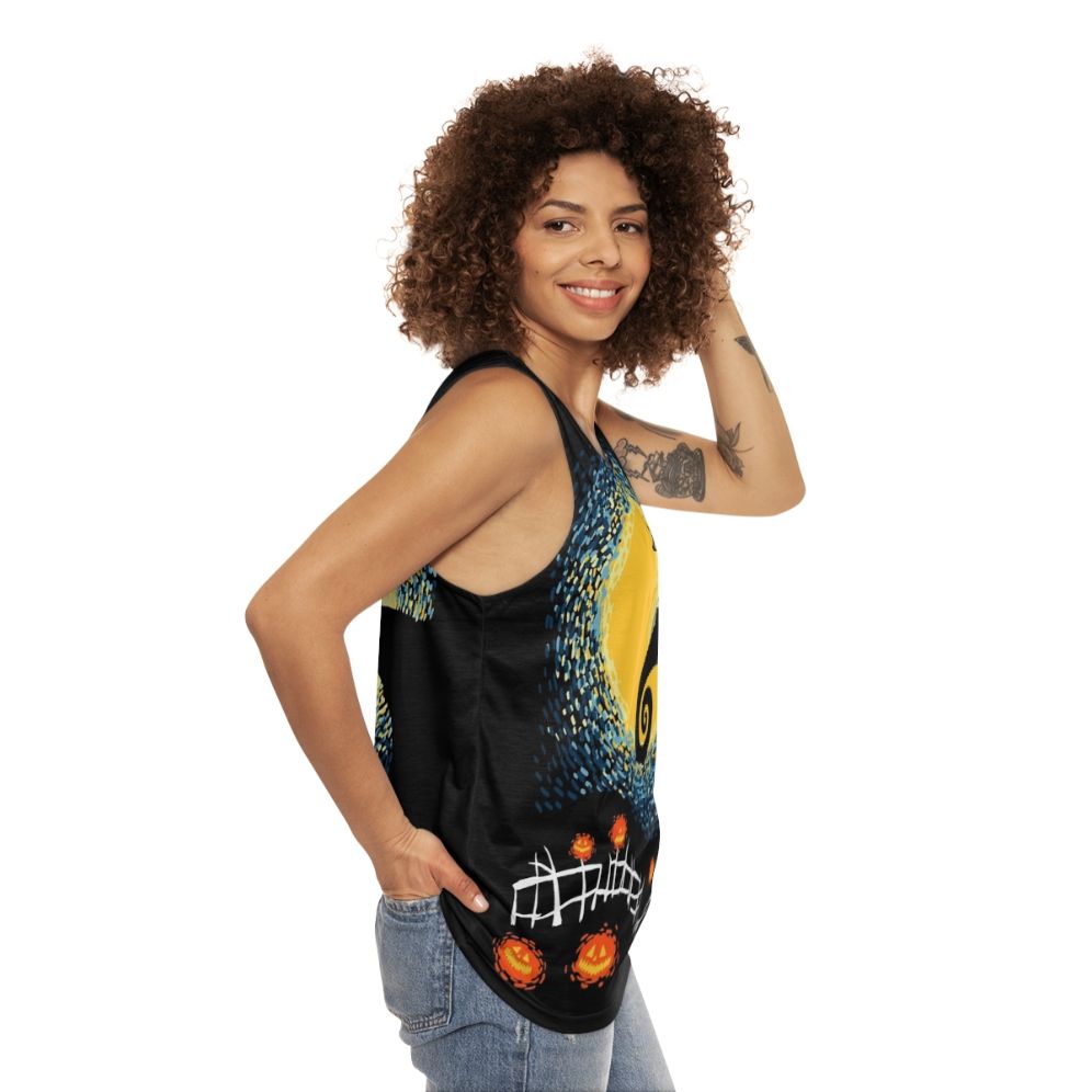 Starry Nightmare Jack Skellington Unisex Tank Top - women side