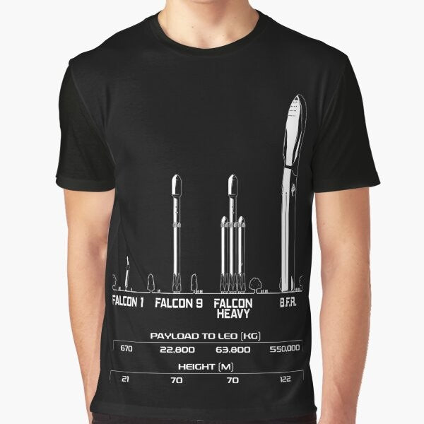 Spacex BFR Rocket Graphic T-Shirt featuring Elon Musk