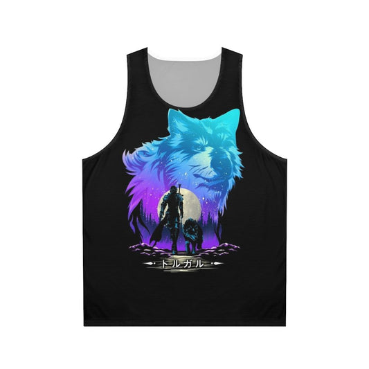 Unisex fantasy tank top with Torgal the wolf design