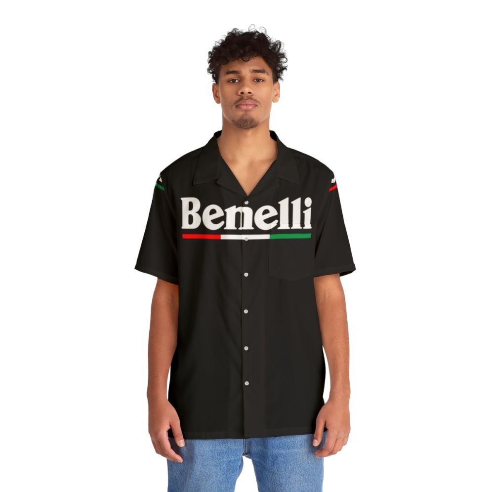 Benelli Hawaiian Shirt Motorcycle Apparel - People Front