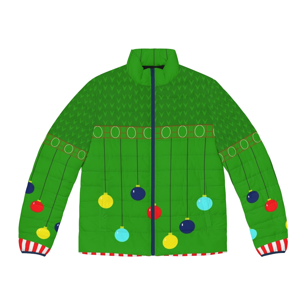 Arthur Claus Ugly Christmas Sweater Puffer Jacket