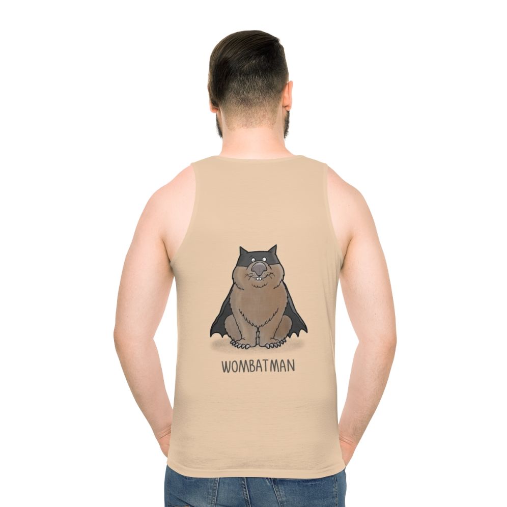 Wombat Superhero Unisex Tank Top - men back