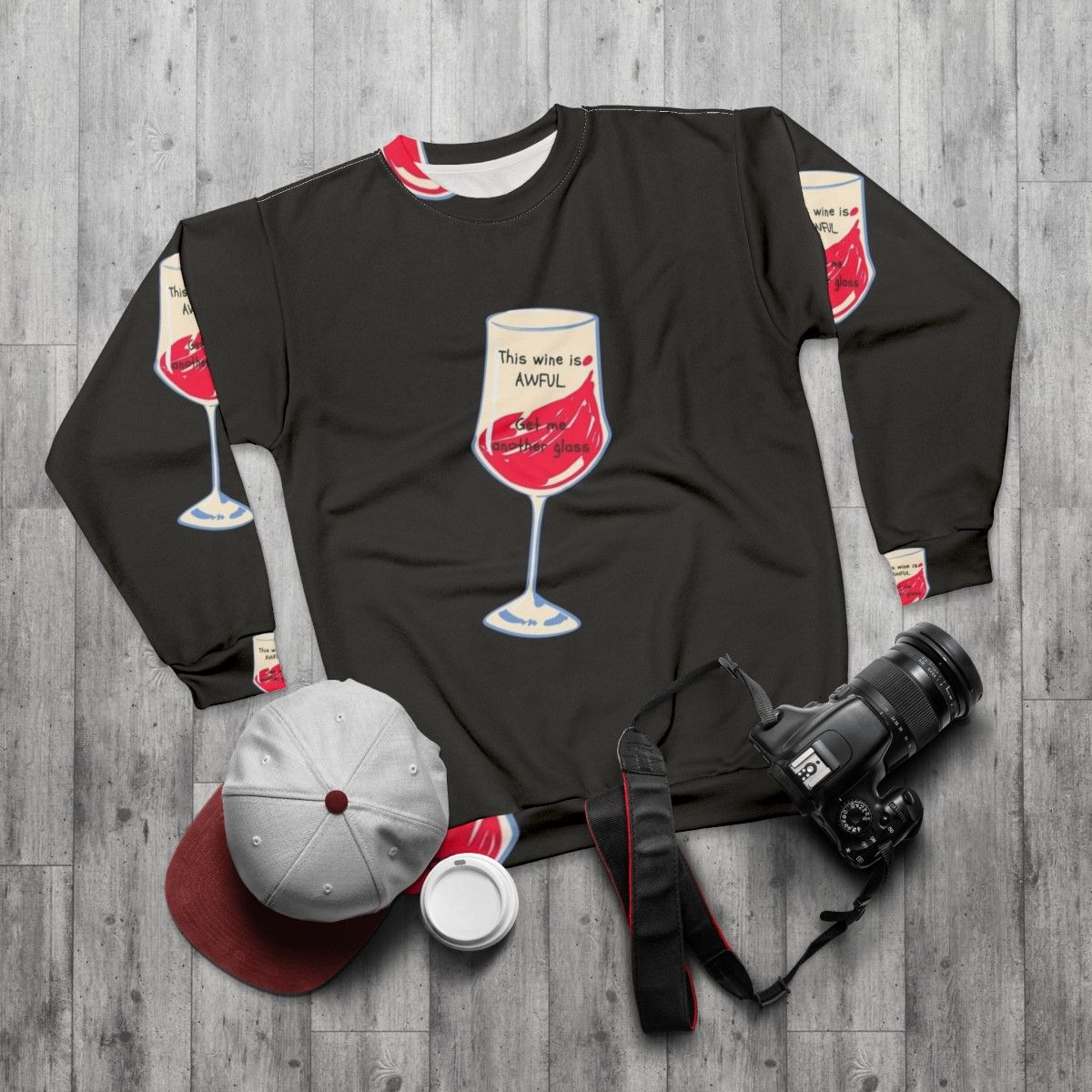 Awful Wine "Schitt's Creek" Sweatshirt - flat lay