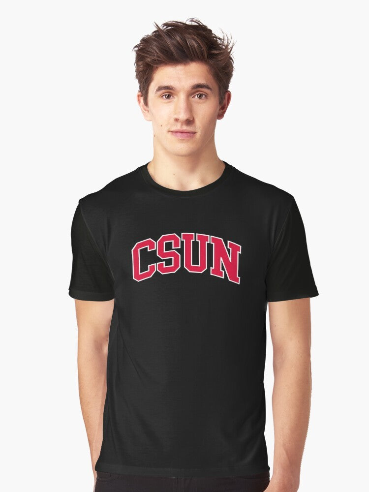 CSUN College Font Curved Graphic T-Shirt - Men