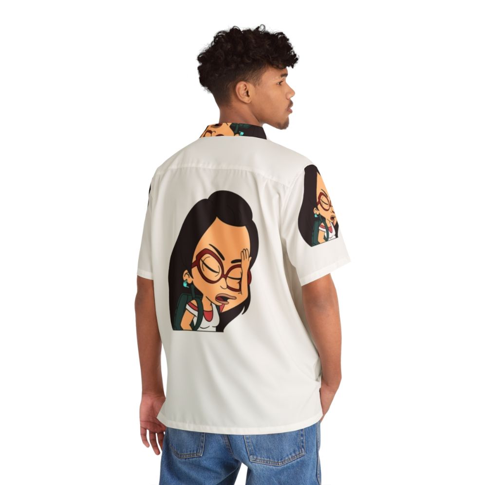 Ali Big Mouth Hawaiian Shirt - Netflix Big Mouth Hormone Monster Fan Art - Flat lay