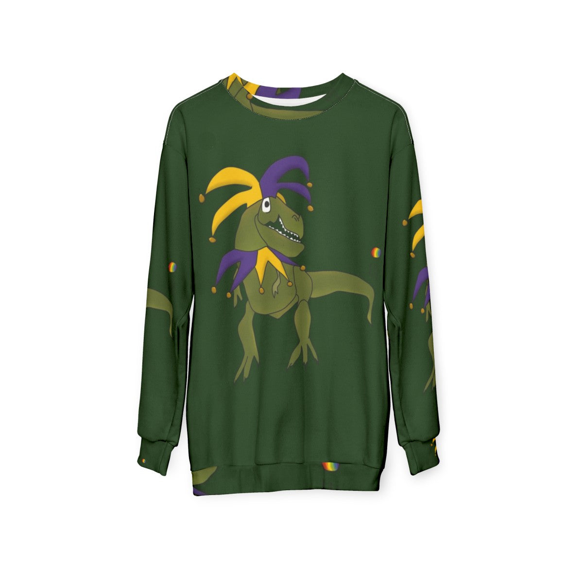 Dinosaur Jester T-Rex Sweatshirt - hanging