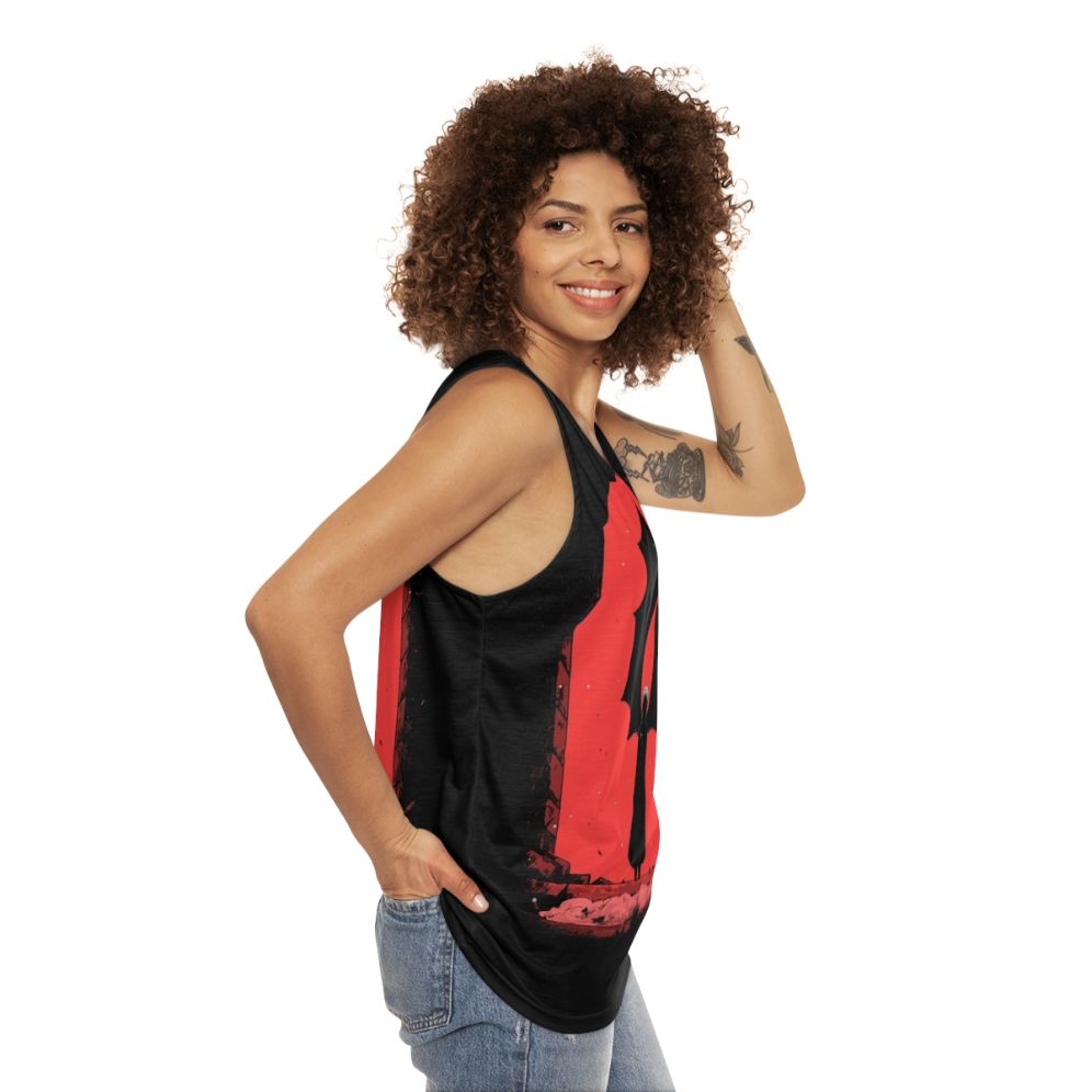 Red Wings of Fire and Blood Unisex Tank Top - women side