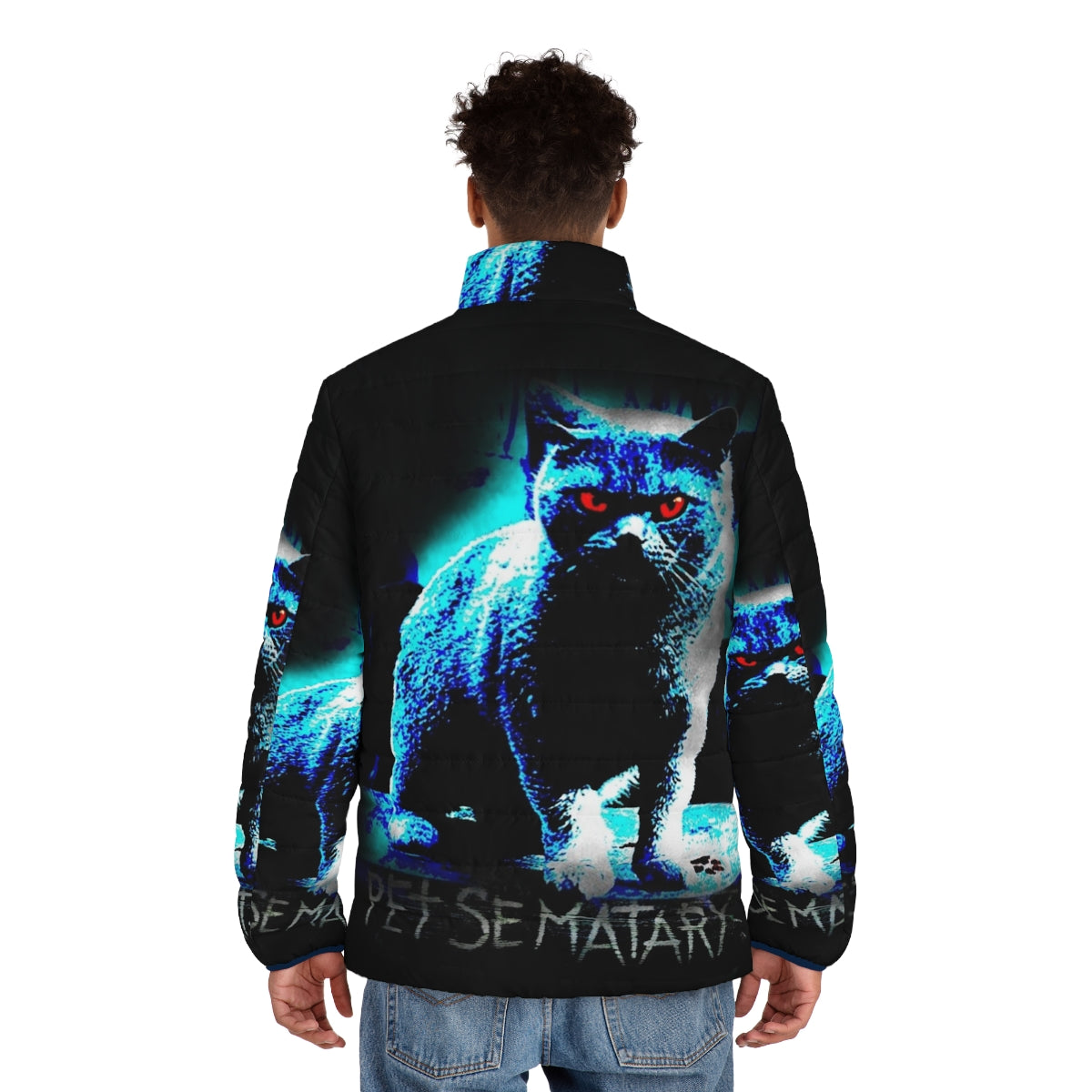 Pet Sematary puffer jacket with spooky horror design - men back